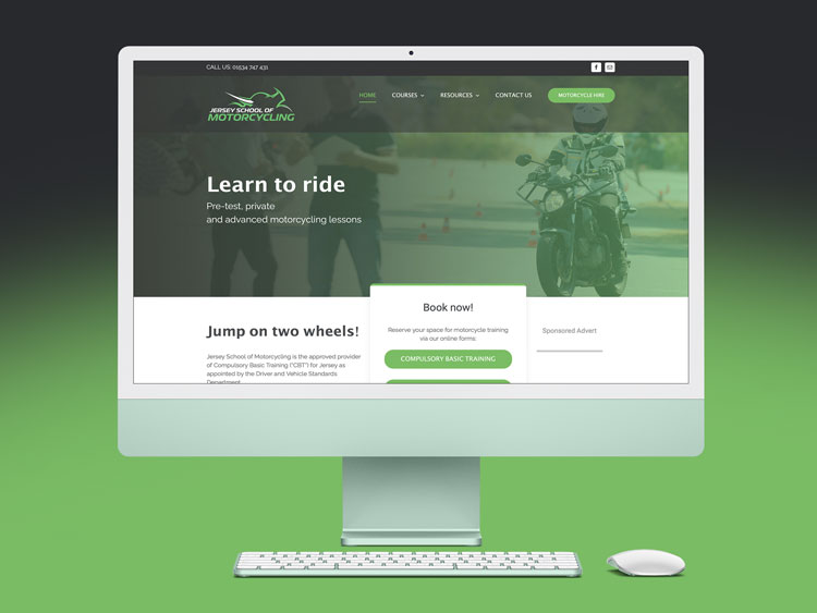 Webby Design Jersey School of Motorcycling Website