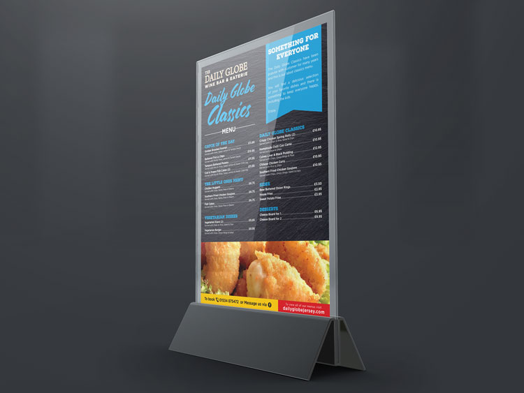 Webby Design Restaurant Menu Design and Print The Daily Globe Jersey