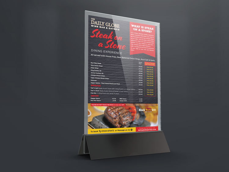 Webby Design Restaurant Menu Design and Print The Daily Globe Jersey