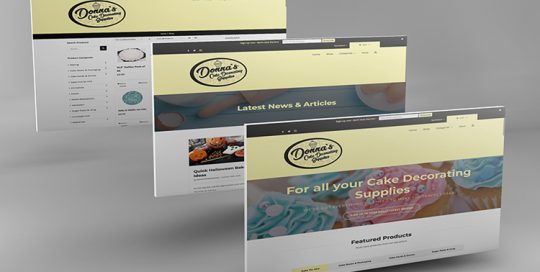 Webby Design Donnas Cake Decoration Supplies Website